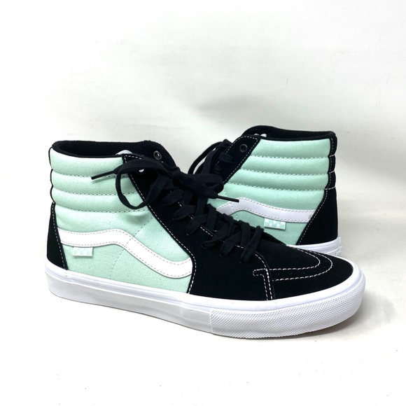 VANS Sk8-Hi Skate Shoes For Men Canvas Suede Black Mint Sneakers VN0A5FCCM2T - Picture 6 of 10